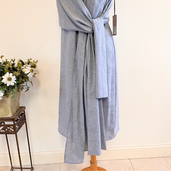 NWT Halogen Chambray Faux Wrap Sheath Dress Size Large - Picture 6 of 12